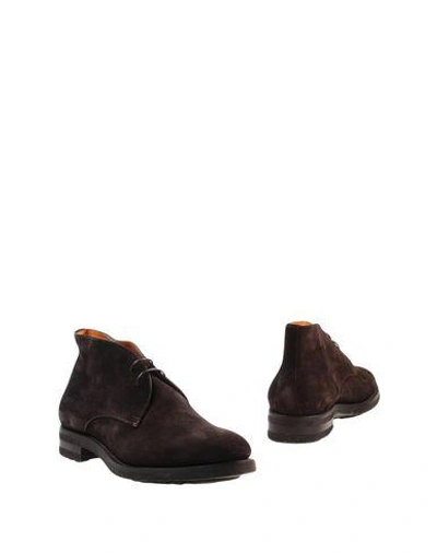Santoni Boots In Dark Brown
