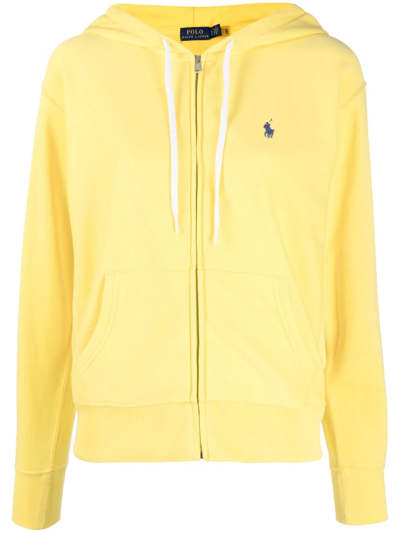 Polo Ralph Lauren Logo-embroidered Hoodie In Yellow