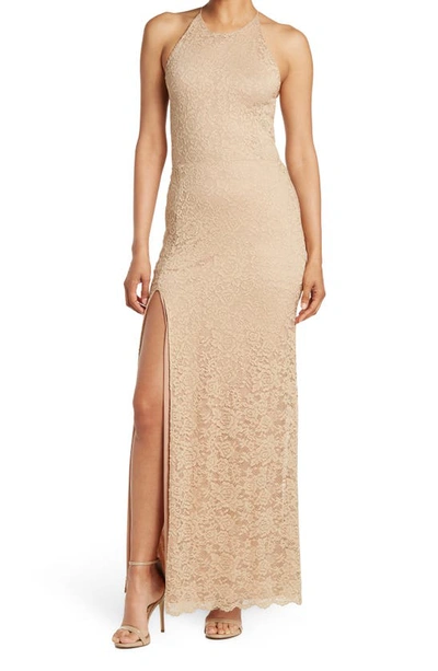 Love By Design Vesta Stretch Lace Maxi Dress In Nomad