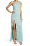 Love By Design Vesta Stretch Lace Maxi Dress In Aquifer