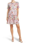 Love By Design Cate Floral Print Tiered T-shirt Dress In Paint Flowers