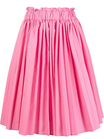 Red Valentino Redvalentino Pleated Midi Skirt In Beige