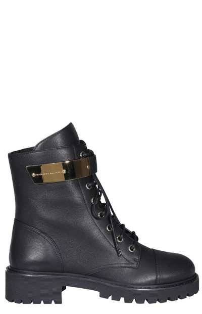 Giuseppe Zanotti Logo Detailed Lace In Black