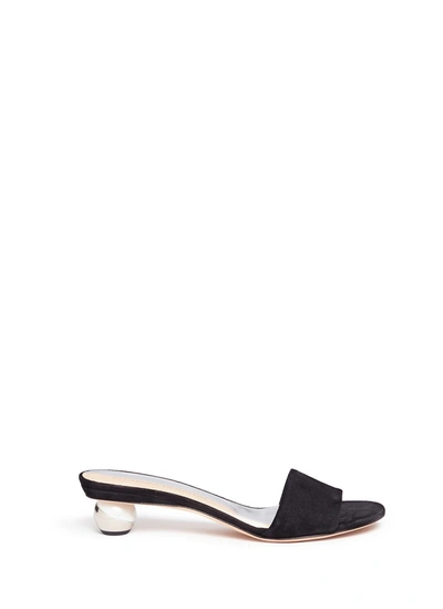 Alchimia Di Ballin 'anaxa' Sculptural Heel Chambois Leather Slide Sandals