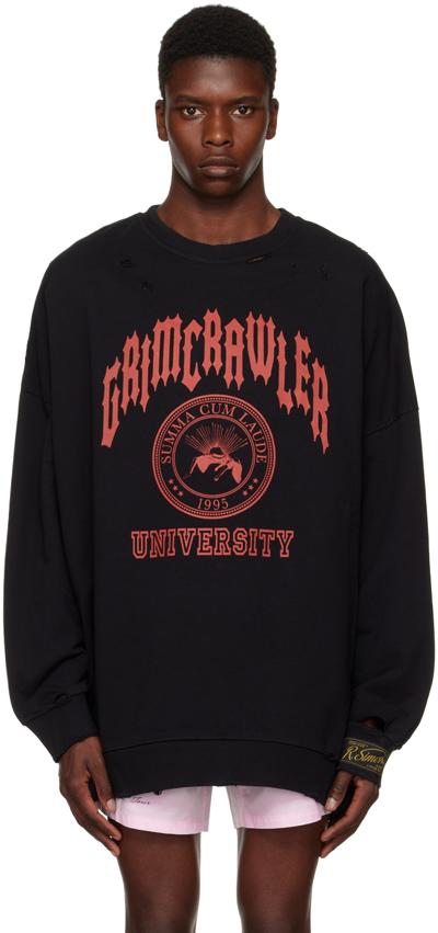 Raf Simons Grimcrawler Logo-print Cotton-jersey Sweatshirt In