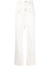 Ac9 Double-waist Straight-leg Jeans In White