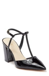 Nine West Kenzee T-strap Pointed Toe Pump In Black 001