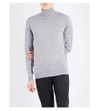 John Smedley Richards Turtleneck Wool Jumper In Silver