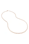 Monica Vinader Alta Textured Chain Necklace In 18ct Rose Gold On Silver
