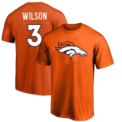 Fanatics Men's  Russell Wilson Orange Denver Broncos Big And Tall Player Name And Number T-shirt