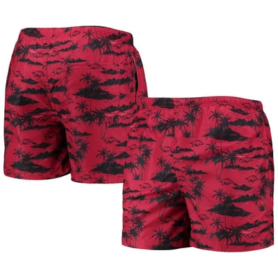 Foco Cardinal Arkansas Razorbacks Island Palm Swim Trunks