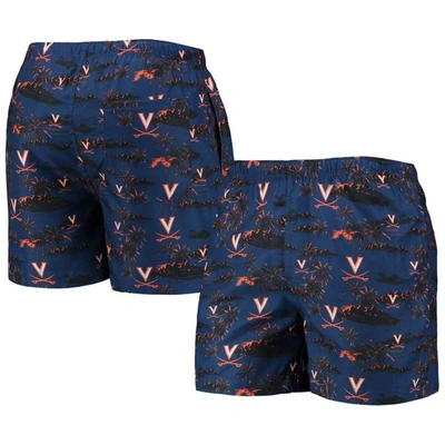 Foco Navy Virginia Cavaliers Island Palm Swim Trunks