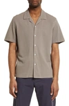 Rag & Bone Avery Short Sleeve Jersey Button-up Shirt In Green