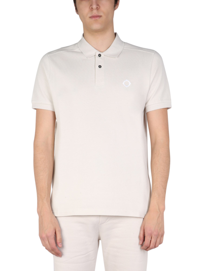 Ma.strum Ma. Strum Polo With Logo Embroidery In Beige