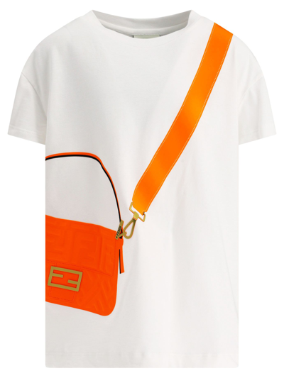 Fendi Kids' White Cotton Tshirt