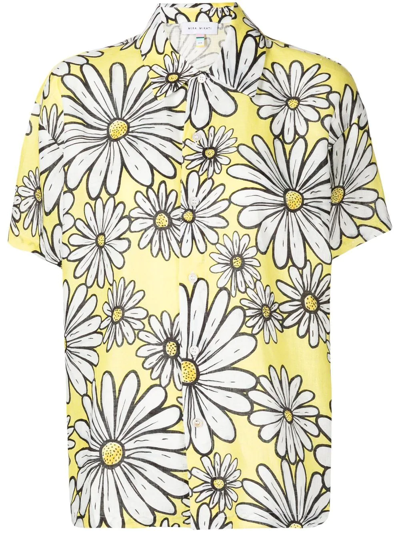 Mira Mikati Floral-print Short-sleeved Shirt In Yellow/black