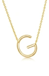 Simona Gold Plated Sterling Silver Sideways Initial Necklace In Gold - G