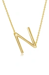 Simona Gold Plated Sterling Silver Sideways Initial Necklace In Gold - N
