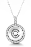 Simona Sterling Silver & Cubic Zirconia Micro Pavé Circle Initial Pendant Necklace In Silver-c