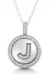 Simona Sterling Silver & Cubic Zirconia Micro Pavé Circle Initial Pendant Necklace In Silver-j