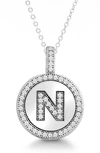 Simona Sterling Silver & Cubic Zirconia Micro Pavé Circle Initial Pendant Necklace In Silver-n