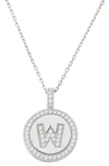 Simona Sterling Silver & Cubic Zirconia Micro Pavé Circle Initial Pendant Necklace In Silver-w