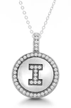 Simona Sterling Silver & Cubic Zirconia Micro Pavé Circle Initial Pendant Necklace In Silver-i