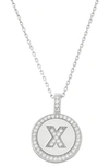 Simona Sterling Silver & Cubic Zirconia Micro Pavé Circle Initial Pendant Necklace In Silver-x