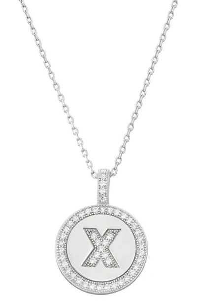 Simona Sterling Silver & Cubic Zirconia Micro Pavé Circle Initial Pendant Necklace In Silver-x