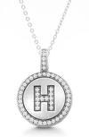 Simona Sterling Silver & Cubic Zirconia Micro Pavé Circle Initial Pendant Necklace In Silver-h