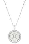 Simona Sterling Silver & Cubic Zirconia Micro Pavé Circle Initial Pendant Necklace In Silver-o