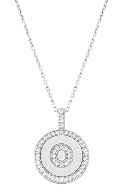 Simona Sterling Silver & Cubic Zirconia Micro Pavé Circle Initial Pendant Necklace In Silver-o