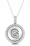 Simona Sterling Silver & Cubic Zirconia Micro Pavé Circle Initial Pendant Necklace In Silver-g