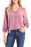 Cece Ruffle V-neck Blouse In Cupid Pink
