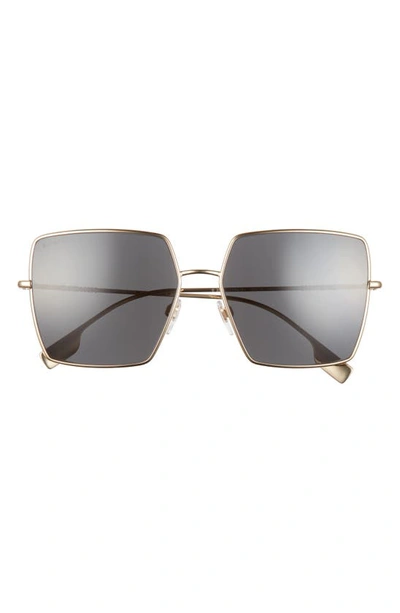 Burberry 58mm Square Sunglasses In Light Gold/ Dark Grey