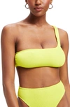 Good American Always Fits One-shoulder Bikini Top In Electric Yellow001