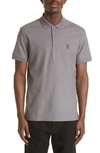 Burberry Eddie Piqué Polo In Seal Grey