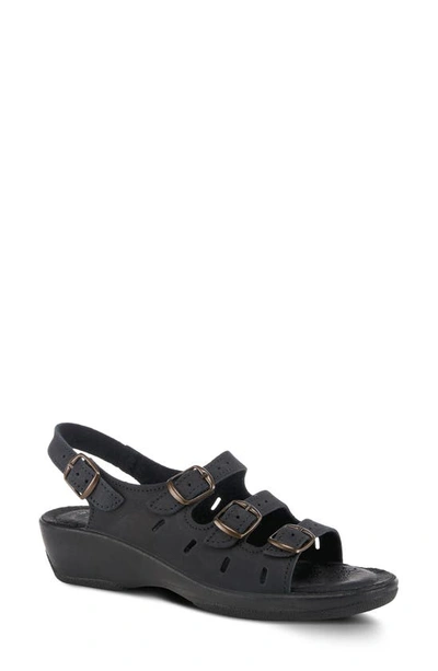 Flexus By Spring Step Willa Multistrap Slingback Sandal In Black