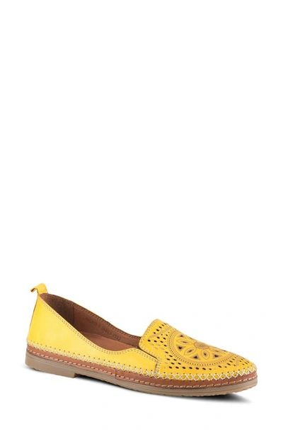Spring Step Ingrid Leather Flat In Yellow