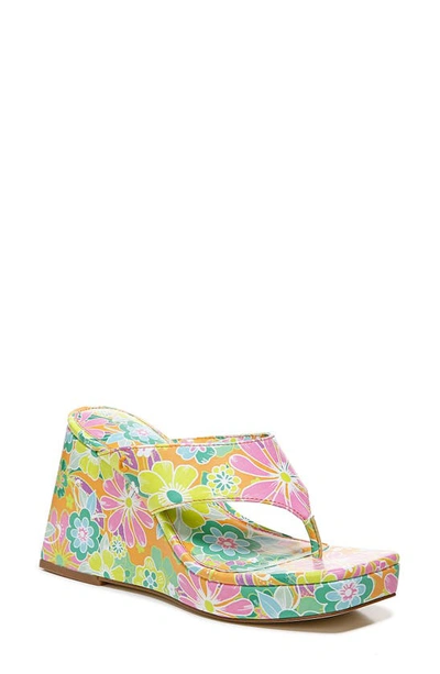 Circus By Sam Edelman Moira Wedge Sandal In Orange Cream/ Wasabi Multi