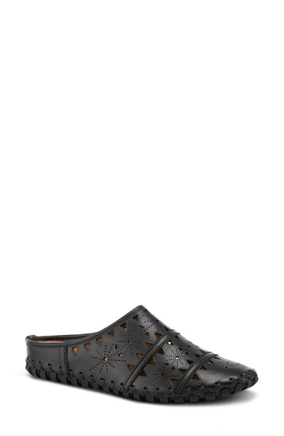 Spring Step Fusilade Leather Mule In Black