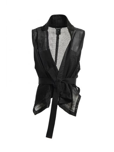 Ann Demeulemeester Vest With Waist Belt In Black | ModeSens
