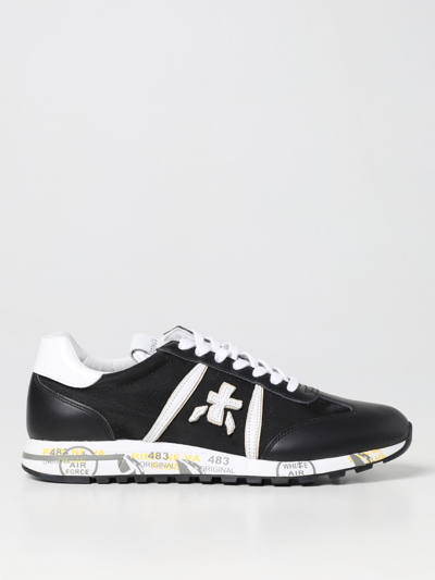 Premiata Sneaker Awarded Woman Model Layla In Suede And Black Technical Fabric