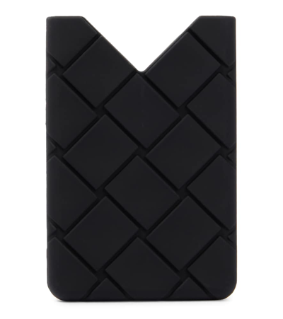 Bottega Veneta Silicone Card Case In Black