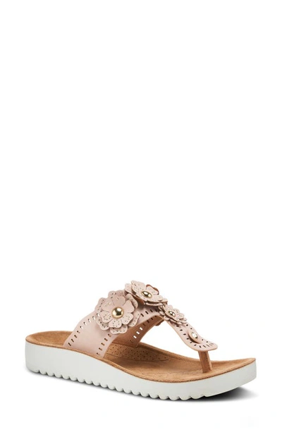 Flexus By Spring Step Bayview Floral Appliquè Sandal In Blush