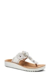 Flexus By Spring Step Bayview Floral Appliquè Sandal In Silver