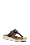 Flexus By Spring Step Bayview Floral Appliquè Sandal In Black
