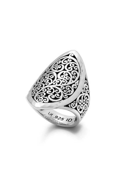 Lois Hill Lh Scroll Marquise Saddle Ring In Silver