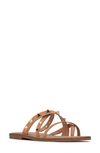 Nine West Cerri Womens Faux Leather Studded Slide Sandals In Multi