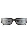 Prada 53mm Rectangular Sunglasses In Black/gray